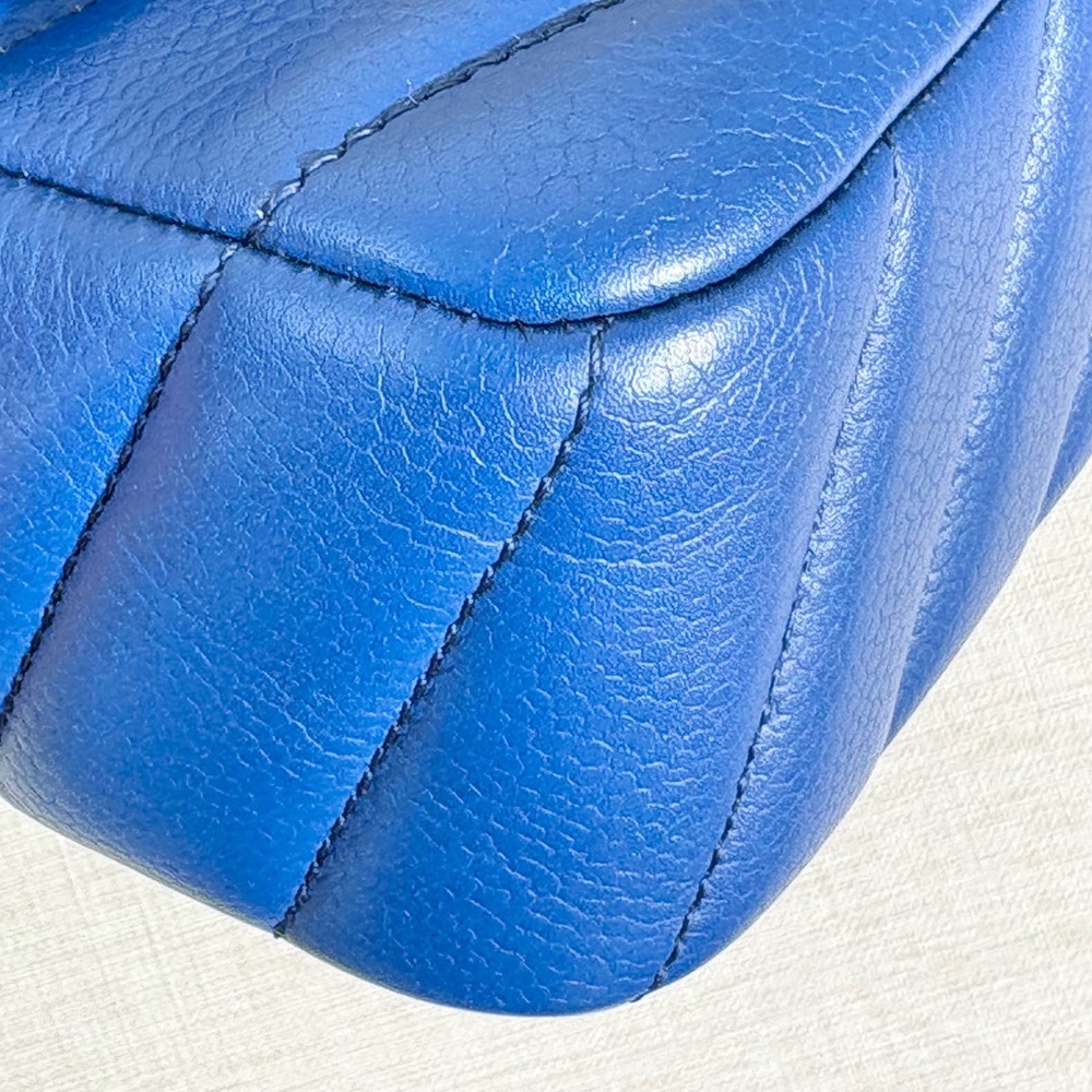 Chanel Blue Caviar Chevron Mini Rectangular Shw - image 7